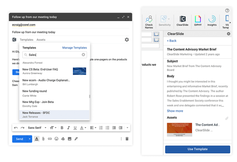 Email Plugins for Sales | ClearSlide